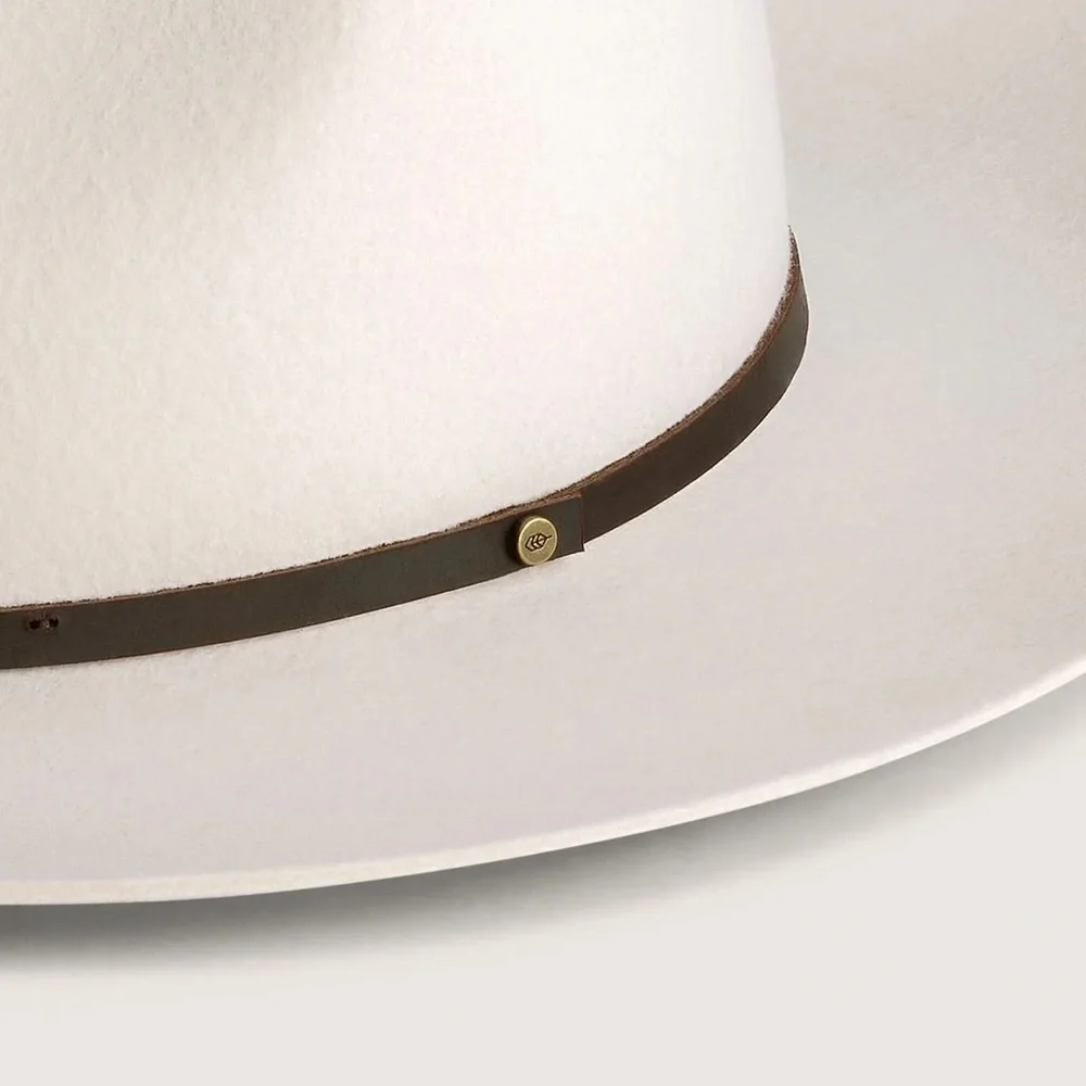 Will & Bear Cooper Bone White Upturned Fedora NEW